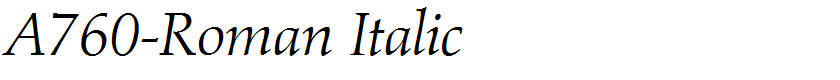 A760-Roman Italic
