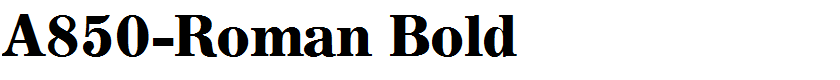 A850-Roman Bold