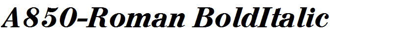 A850-Roman BoldItalic