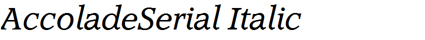 AccoladeSerial Italic