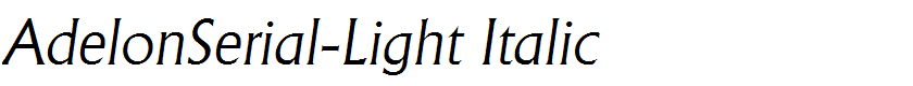 AdelonSerial-Light Italic