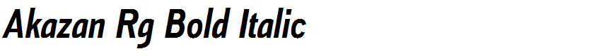 Akazan Rg Bold Italic