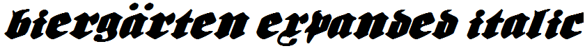 Biergärten Expanded Italic Expanded Italic