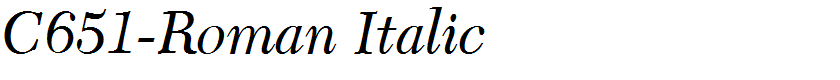 C651-Roman Italic