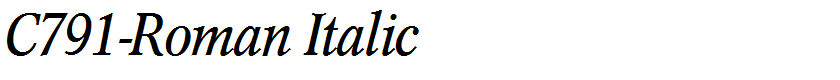 C791-Roman Italic