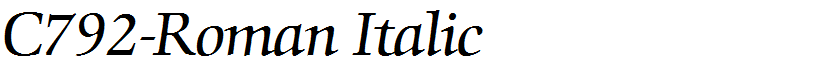 C792-Roman Italic