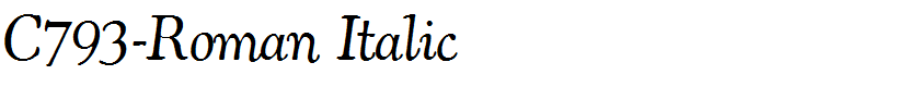 C793-Roman Italic