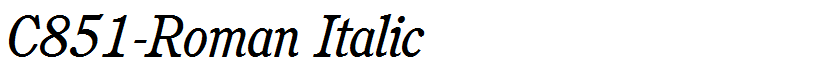 C851-Roman Italic
