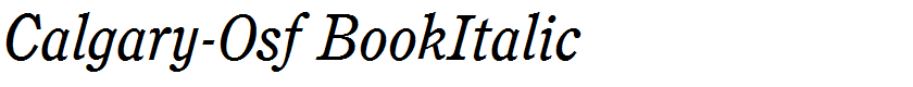 Calgary-Osf BookItalic