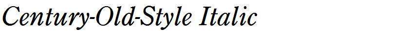 Century-Old-Style Italic