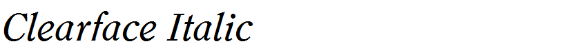 Clearface Italic