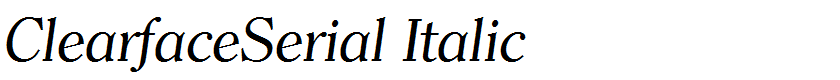 ClearfaceSerial Italic