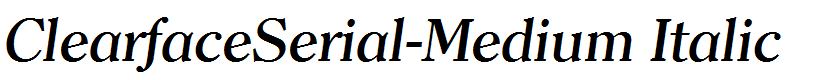 ClearfaceSerial-Medium Italic