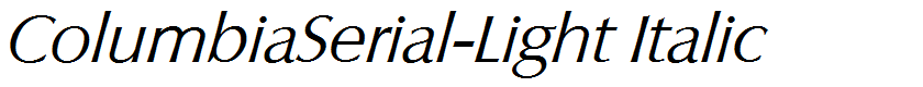 ColumbiaSerial-Light Italic