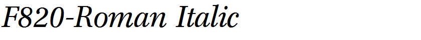 F820-Roman Italic