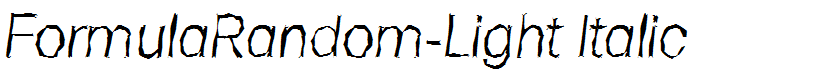 FormulaRandom-Light Italic
