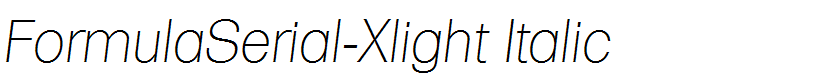 FormulaSerial-Xlight Italic
