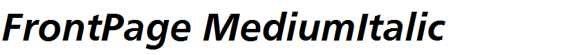 FrontPage MediumItalic