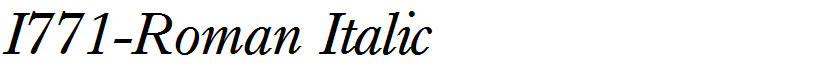 I771-Roman Italic
