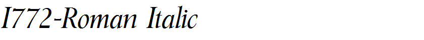 I772-Roman Italic