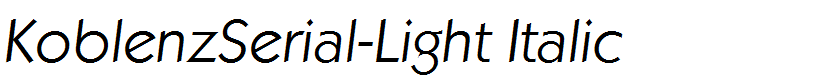KoblenzSerial-Light Italic