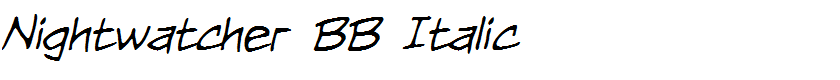 Nightwatcher BB Italic