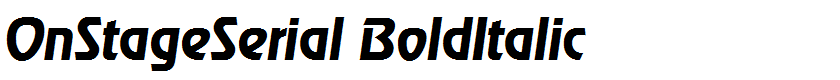 OnStageSerial BoldItalic
