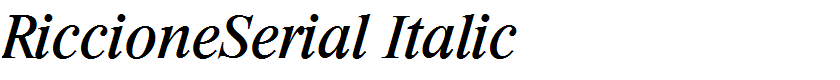 RiccioneSerial Italic