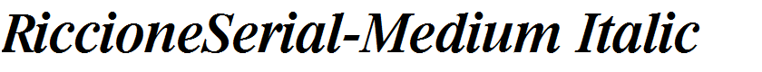 RiccioneSerial-Medium Italic
