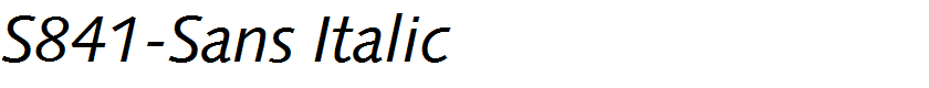 S841-Sans Italic