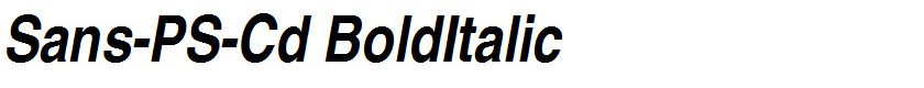 Sans-PS-Cd BoldItalic