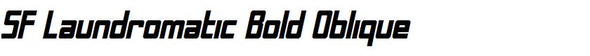 SF Laundromatic Bold Oblique