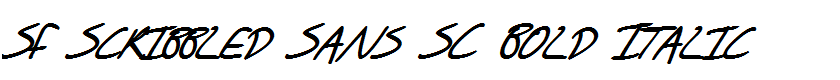 SF Scribbled Sans SC Bold Italic