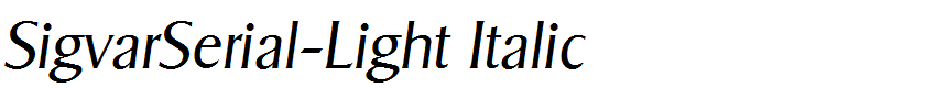 SigvarSerial-Light Italic