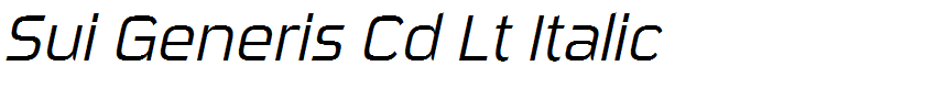 Sui Generis Cd Lt Italic