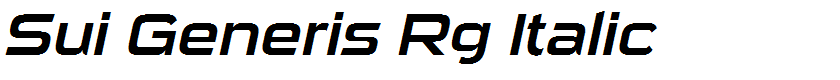 Sui Generis Rg Italic