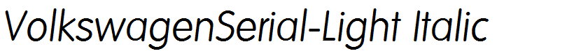 VolkswagenSerial-Light Italic
