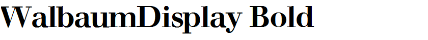 WalbaumDisplay Bold