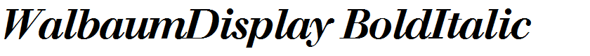 WalbaumDisplay BoldItalic