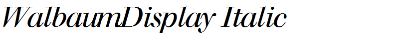WalbaumDisplay Italic