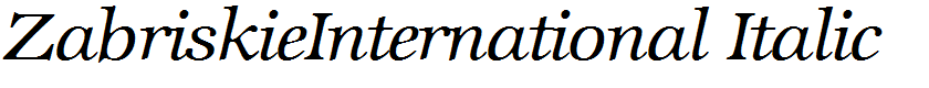 ZabriskieInternational Italic
