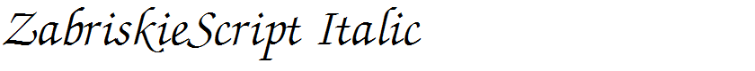 ZabriskieScript Italic