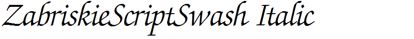 ZabriskieScriptSwash Italic